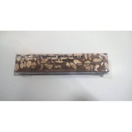 Lingote turron de chocolate con leche y almendras. Turrones Candela Espi