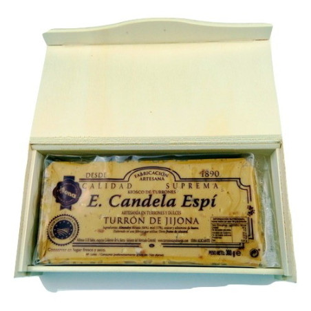 Nougat de Jijona-soft - Suprema Con Caja de Madera 300 G. - Turrones y Dulces candela espí