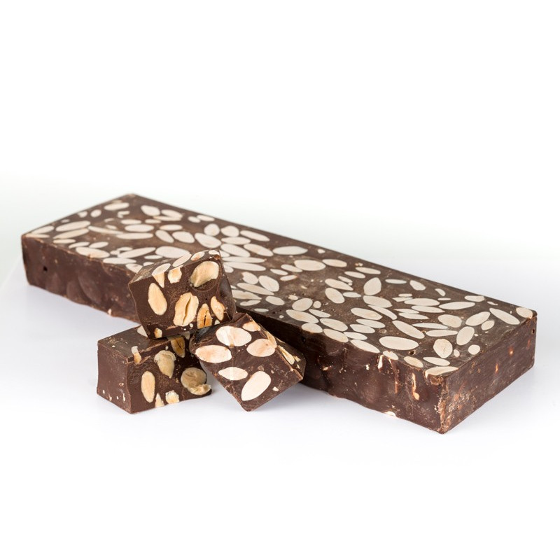 Pure Chocolate Nougat With Almedras 500 G. - Nougats and Sweet Candela Espí Pure Chocolate Nougat With Almedras 500 G. - Nougats and Sweet Candela Espí