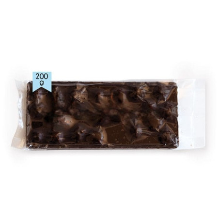 Chocolat pur et noix de macadamia 200g.