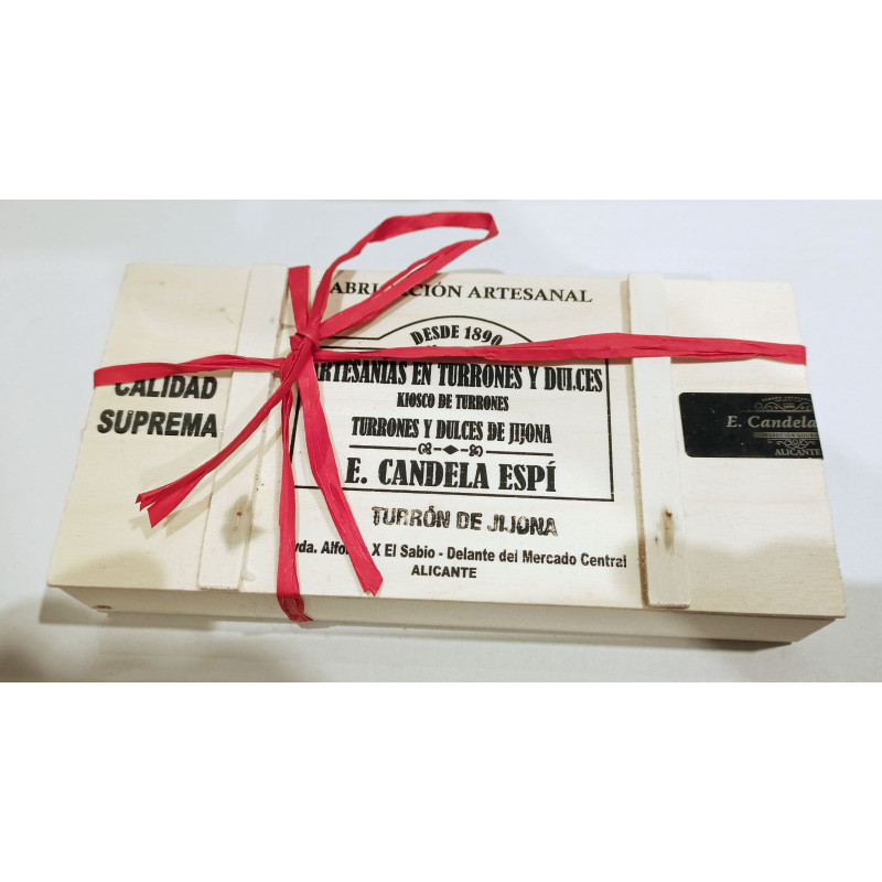 Nougat de Jijona-soft - Suprema Con Caja de Madera 300 G. - Turrones y Dulces candela espí