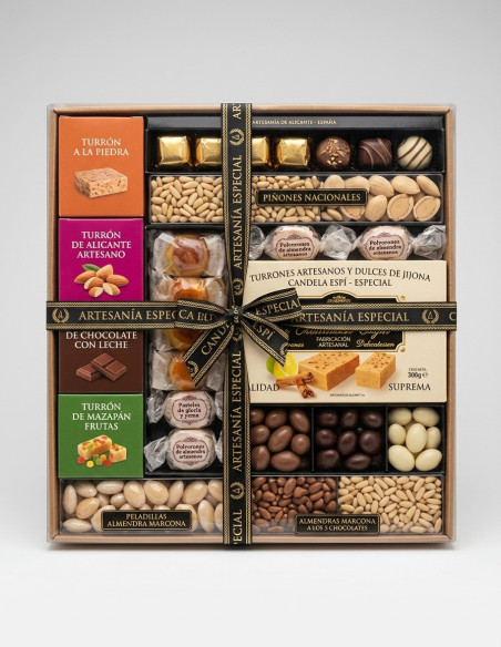 Lote Especial -Caja Carton Cristal - Turrones y Dulces Candela Espí