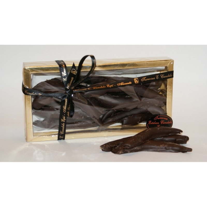 Box with Strips of Orange and Pure Chocolate 190 G. - Nougat and Sweets candela espí