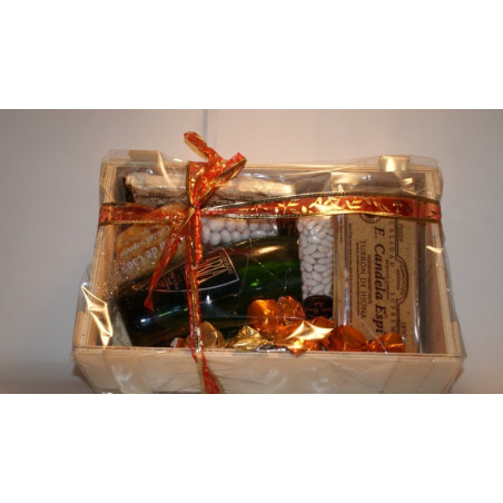 Caja de Madera Con Turrones Artesanos y Cava - Turrones y Dulces Candela Espí