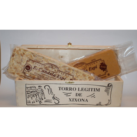 Caja de Madera Jijona-Alicante 500 G. - Turrones y Dulces Candela Espí