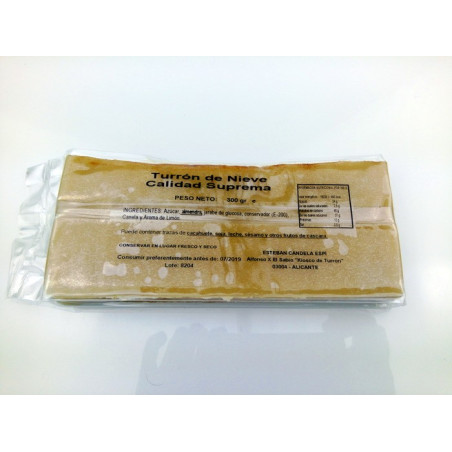 Turrón de Nieve Artesanal 300 G. - Turrones y Dulces Candela Espí