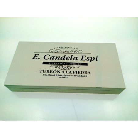 Nougat A La Stone With Wooden Box 300 G. - Nougats and Sweet Candela Espí