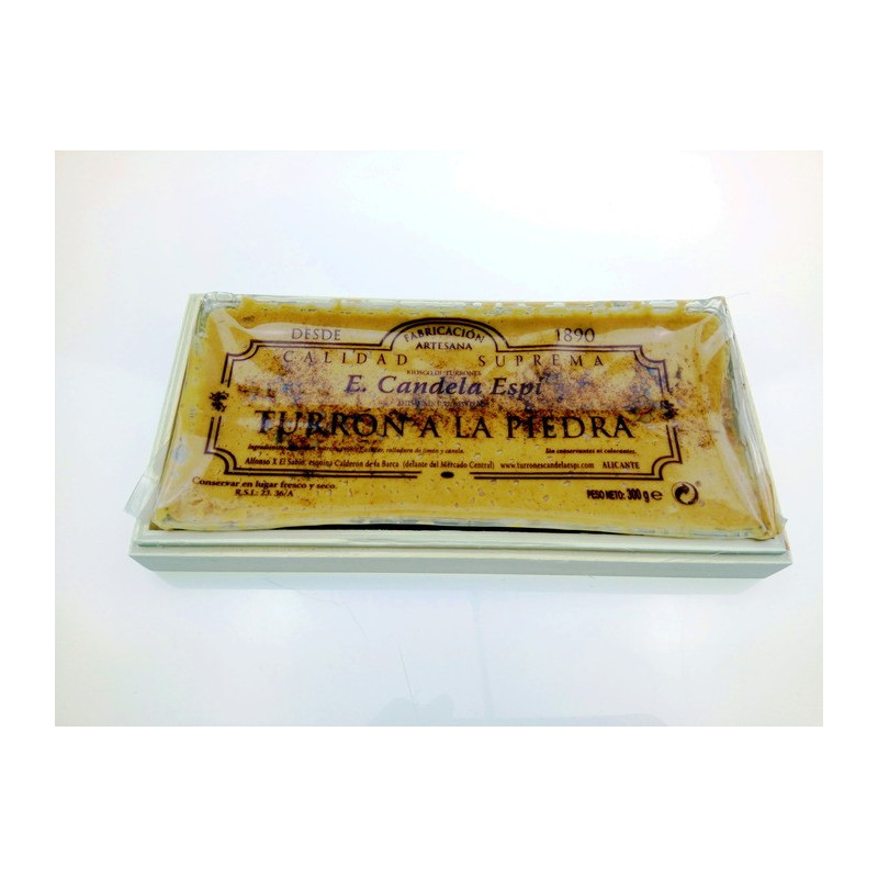 Turron A La Piedra Con Caja de Madera 300 G. - Turrones y Dulces candela espí