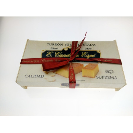 Supreme Toasted Yolk Nougat,With Wooden Box 300 G. - Nougats and Sweet Candela Espí