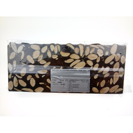 Nougat au chocolat aux amandes sans sucre ajouté 300 G. - Turrones et bonbons candela espí