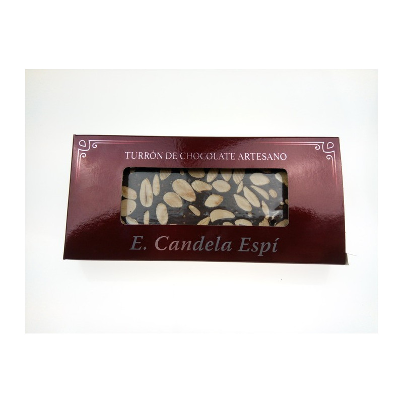 Nougat au chocolat aux amandes sans sucre ajouté 300 G. - Turrones et bonbons candela espí