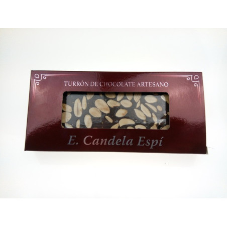 Nougat au chocolat aux amandes sans sucre ajouté 300 G. - Turrones et bonbons candela espí