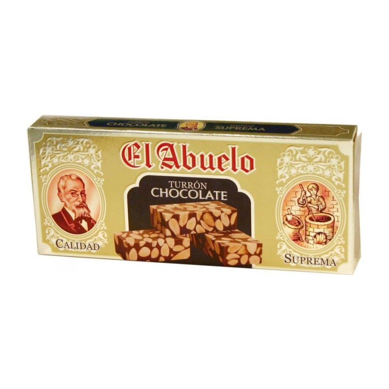 Caja de 24 unidades de Turrón de Chocolate con Almendras El Abuelo